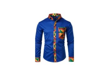 Stylish Splice Tribal Dress Shirt